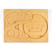 Raven and the Moon - Yellow Cedar Panel