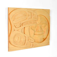 Raven and the Moon - Yellow Cedar Panel