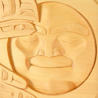 Raven and the Moon - Yellow Cedar Panel