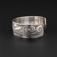 Geometric Salmon - Silver Bracelet