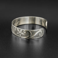 Salmonberry Blossom - Silver Bracelet