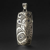 Octopus - Silver Pendant with Sapphire