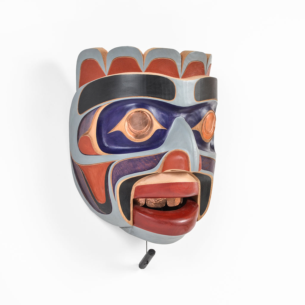 Kumugwe - Red Cedar Mask with Copper