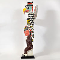 Thunderbird and Chief - Red Cedar Model Totem Pole