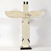 Thunderbird and Chief - Red Cedar Model Totem Pole
