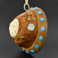 Moon and Its Universe - Boxwood Pendant