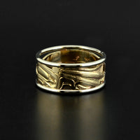 Frog and Eulachon - 14k Gold Ring
