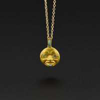 Female Moon - 22k Pendant with Abalone