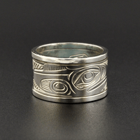 Salmon - Silver Spinner Ring