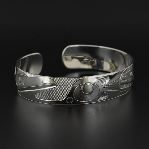 Raven-Finned Killerwhale - Silver Bracelet
