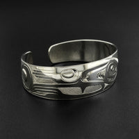 Human and Raven - Silver Bracelet