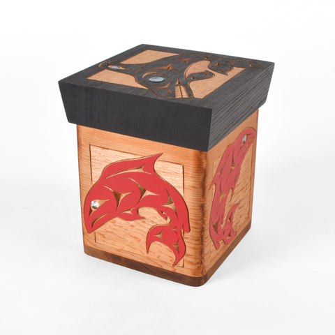 Killerwhale and Chinook - Bentwood Box with Abalone