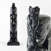 Gunar and Two-Finned Killerwhale - Argillite Pole