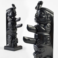 Gunar and Two-Finned Killerwhale - Argillite Pole