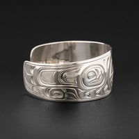 Hummingbird with Flower- Silver Bracelet