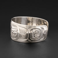 Hummingbird with Flower- Silver Bracelet