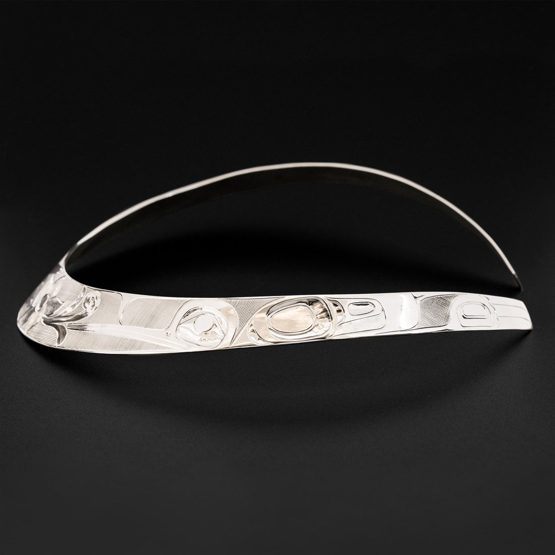 Three Hummingbirds and Flower - Silver Collar Necklace