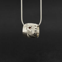 Raven and Light - Silver Bead with Garnet