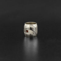 Raven and Light - Silver Bead with Garnet
