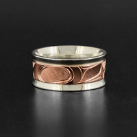 Abstract - Silver Ring with 14k Rose Gold
