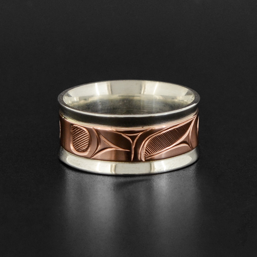 Abstract - Silver Ring with 14k Rose Gold