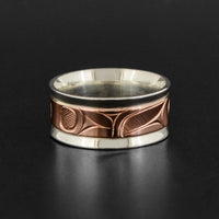 Abstract - Silver Ring with 14k Rose Gold