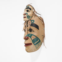 Dog Salmon Woman and Child - Red Cedar Mask