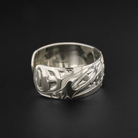 Sun and Raven - Silver Bracelet with 14k Gold
