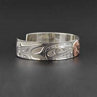 Salmon - Silver Bracelet with 14k Rose Gold