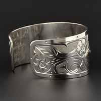 Hummingbird - Silver Bracelet with 14k Gold and Diamonds
