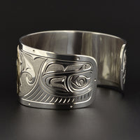 Hummingbird - Silver Bracelet with 14k Gold and Diamonds