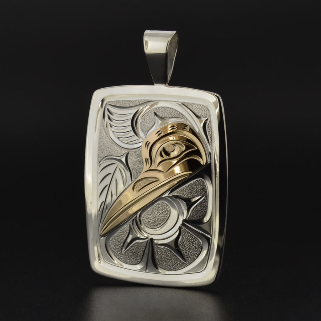 Hummingbird - Silver Pendant with 14k Gold