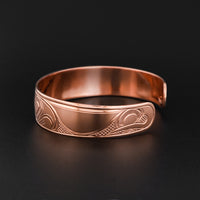 Wolf and Moon - Copper Bracelet