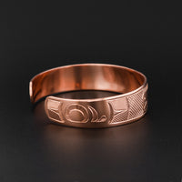 Wolf and Moon - Copper Bracelet