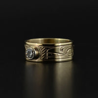 Killerwhales - 14k Gold Ring with Diamond