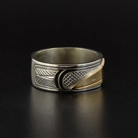 Raven - Silver Ring with 14k Overlay