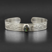 Killerwhales - Silver Bracelet with Abalone