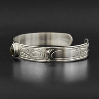 Killerwhales - Silver Bracelet with Abalone