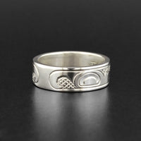 Hummingbird - Silver Ring with Garnet