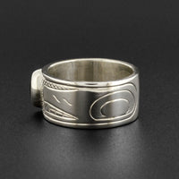 Wolves - Silver Ring with Garnet