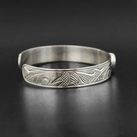 Salmon - Silver Bracelet with Turquoise