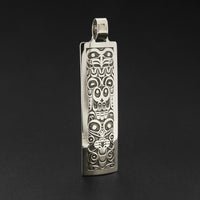 Eagle and Wolf - Silver Pendant