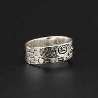 Eagle - Silver Ring with 14k Gold