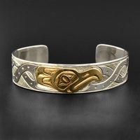 Octopus - Silver Bracelet with 14k Gold
