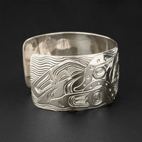 Orca and Octopus - Silver Bracelet