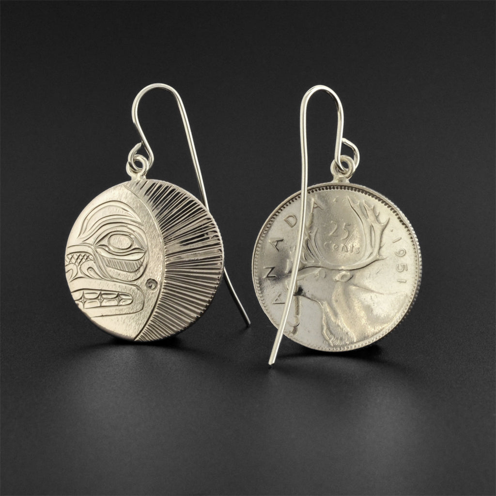 Sun and Moon - Silver Earrings