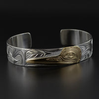 Hummingbird - Silver Bracelet with 14k Gold