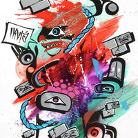 The Cannibal's Conniption - Mixed Media Painting on Paper