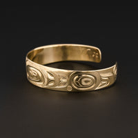 Nuxalk Box Design - 14k Yellow Gold Bracelet