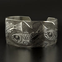 Salmon Lifecycle - Silver Bracelet